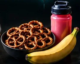 Pretzels and a banana